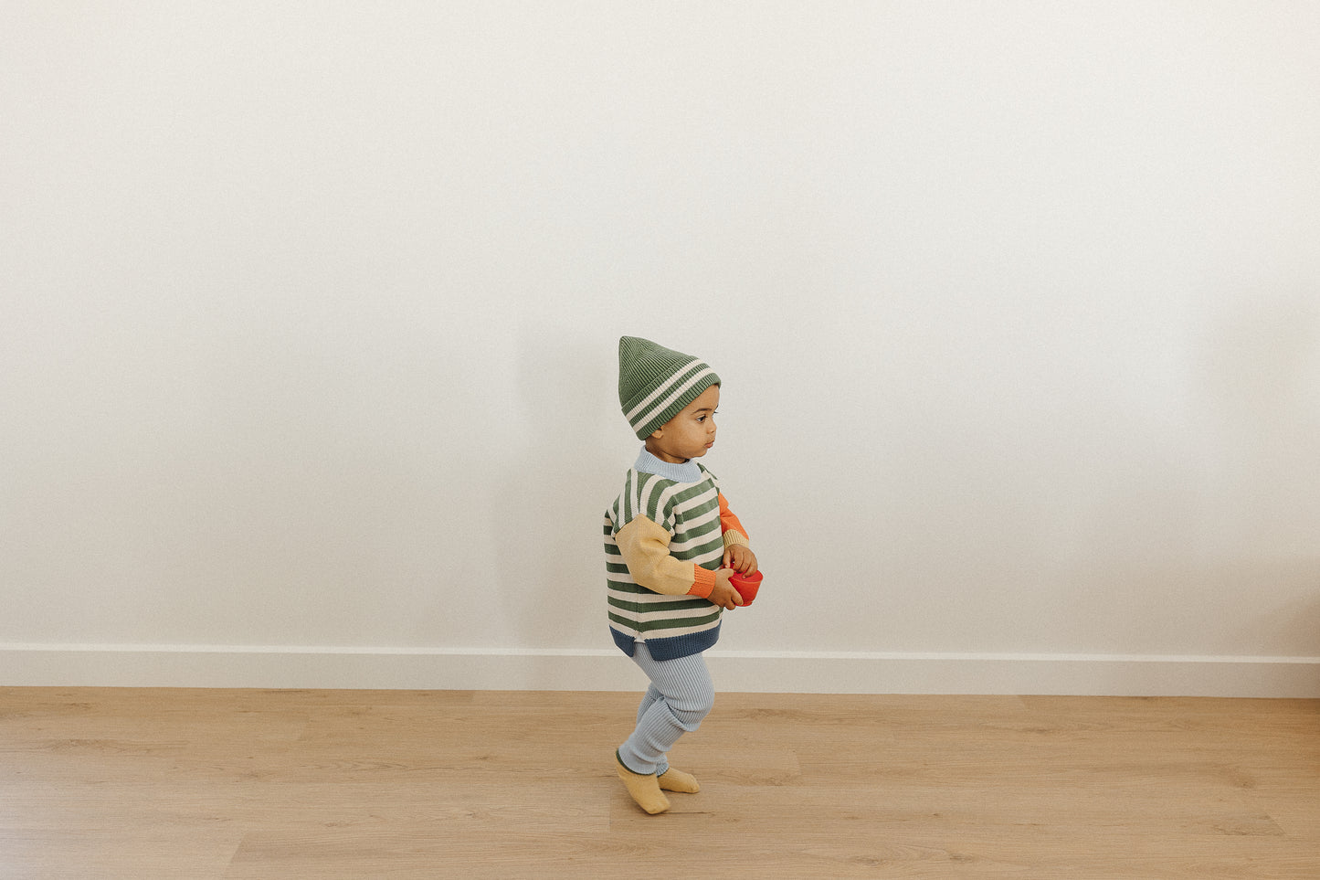 The Rest - Organic Cotton Knit Jumper - Clover Stripe Colour Block