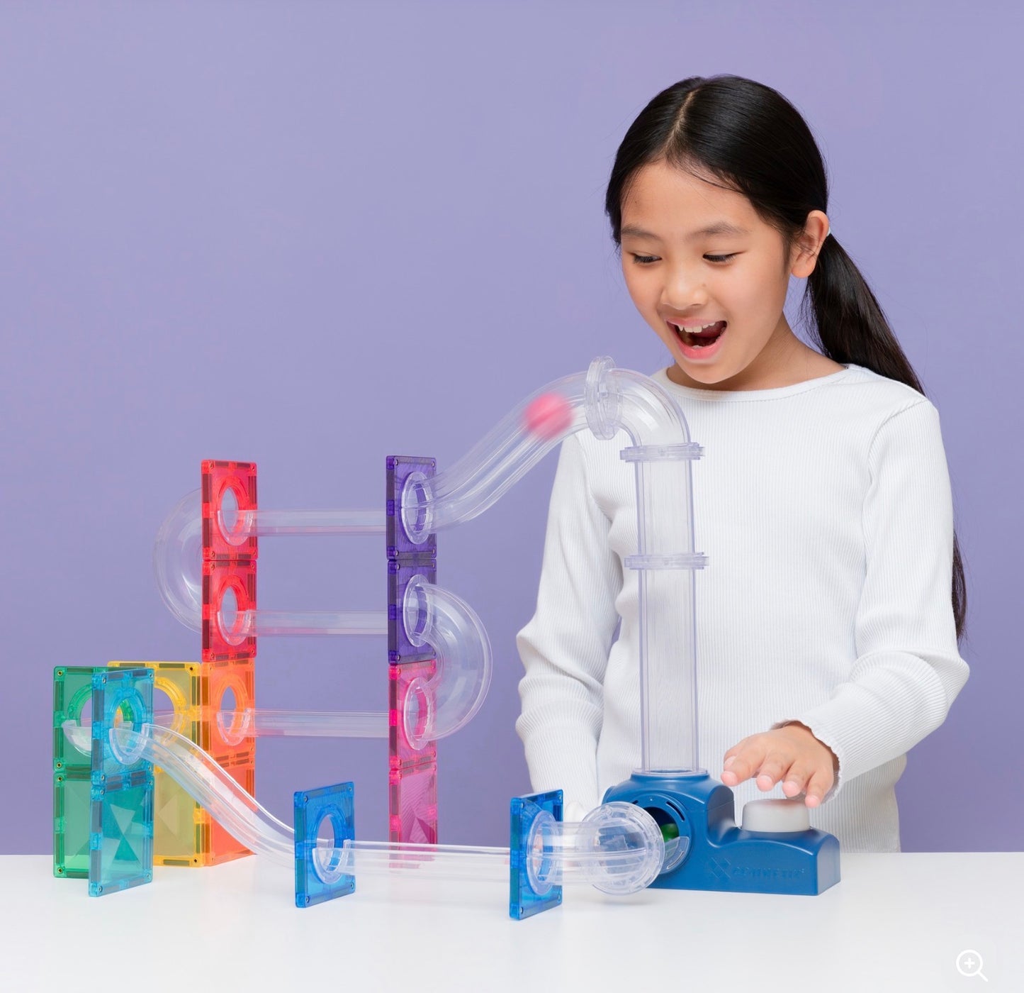 Connetix Magnetic Tiles Ball Run Launcher Pack 47 Pieces