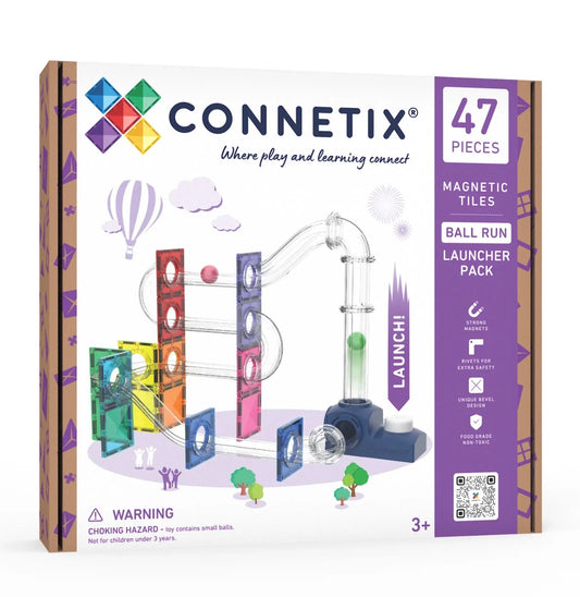 Connetix Magnetic Tiles Ball Run Launcher Pack 47 Pieces