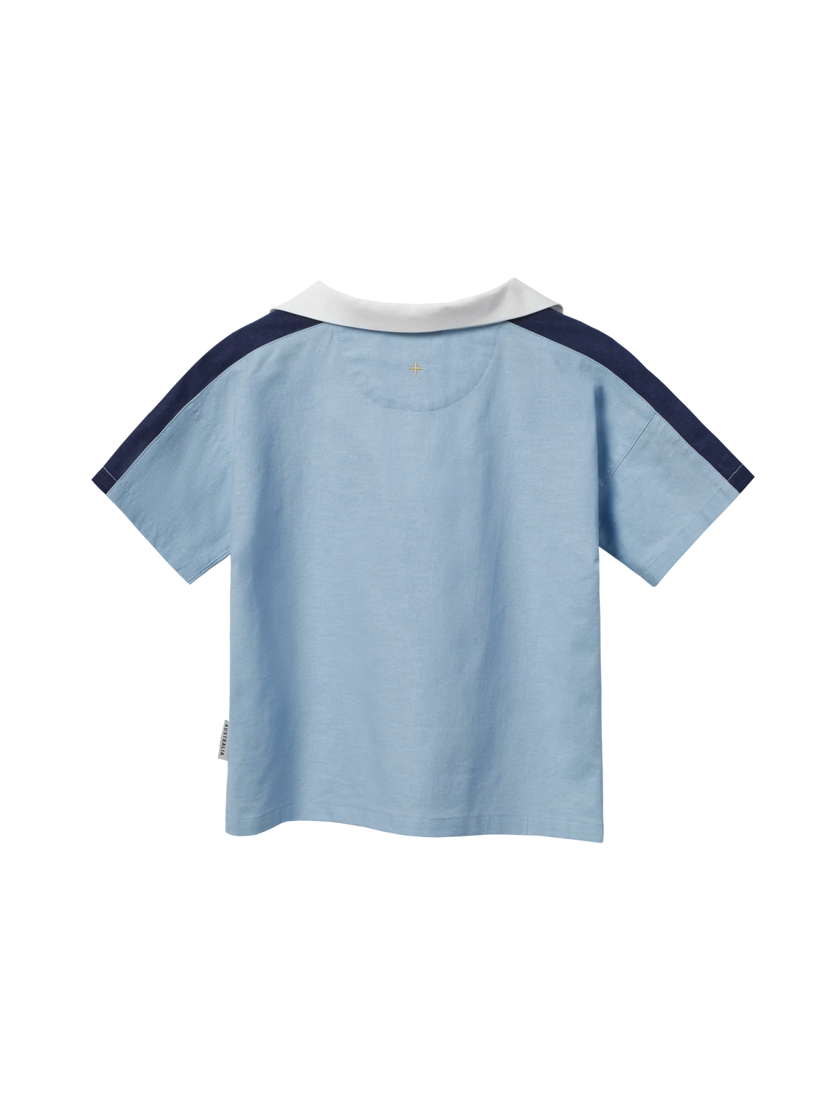 Goldie + Ace Panel Linen Blend Top Blue/Navy