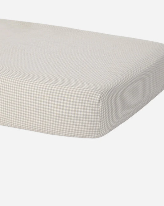 Quincy Mae Woven Crib Sheet Sage Gingham