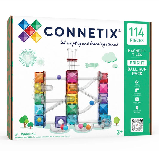 Connetix Magnetic Tiles Ball Run Bright Pack 114 pc