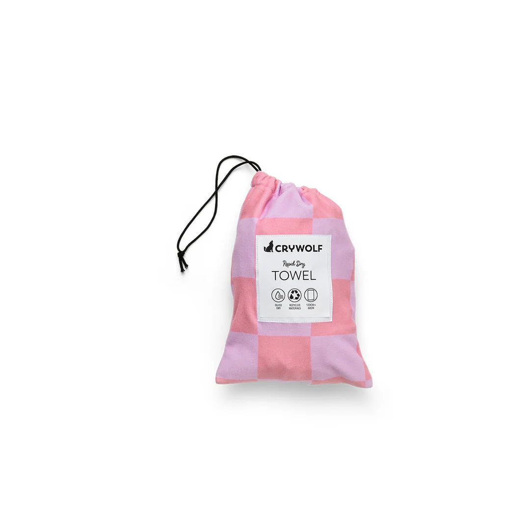 Crywolf Swimwear RAPID DRY TOWEL Flamingo Check