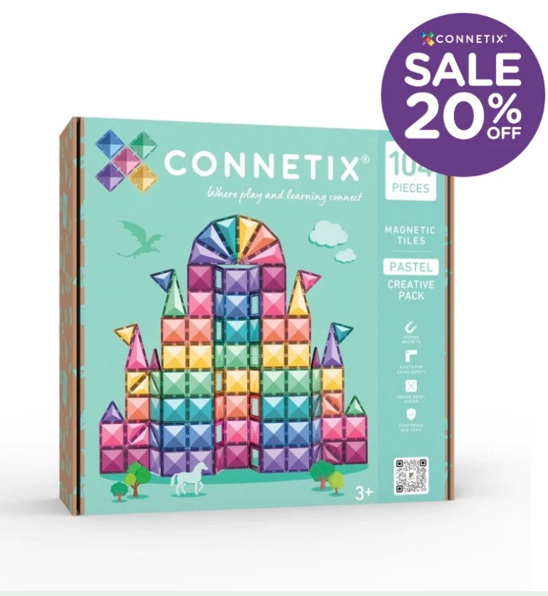 Connetix Magnetic Tiles Pastel Creative Pack 104 pc - Stock arriving this week dm Nadene