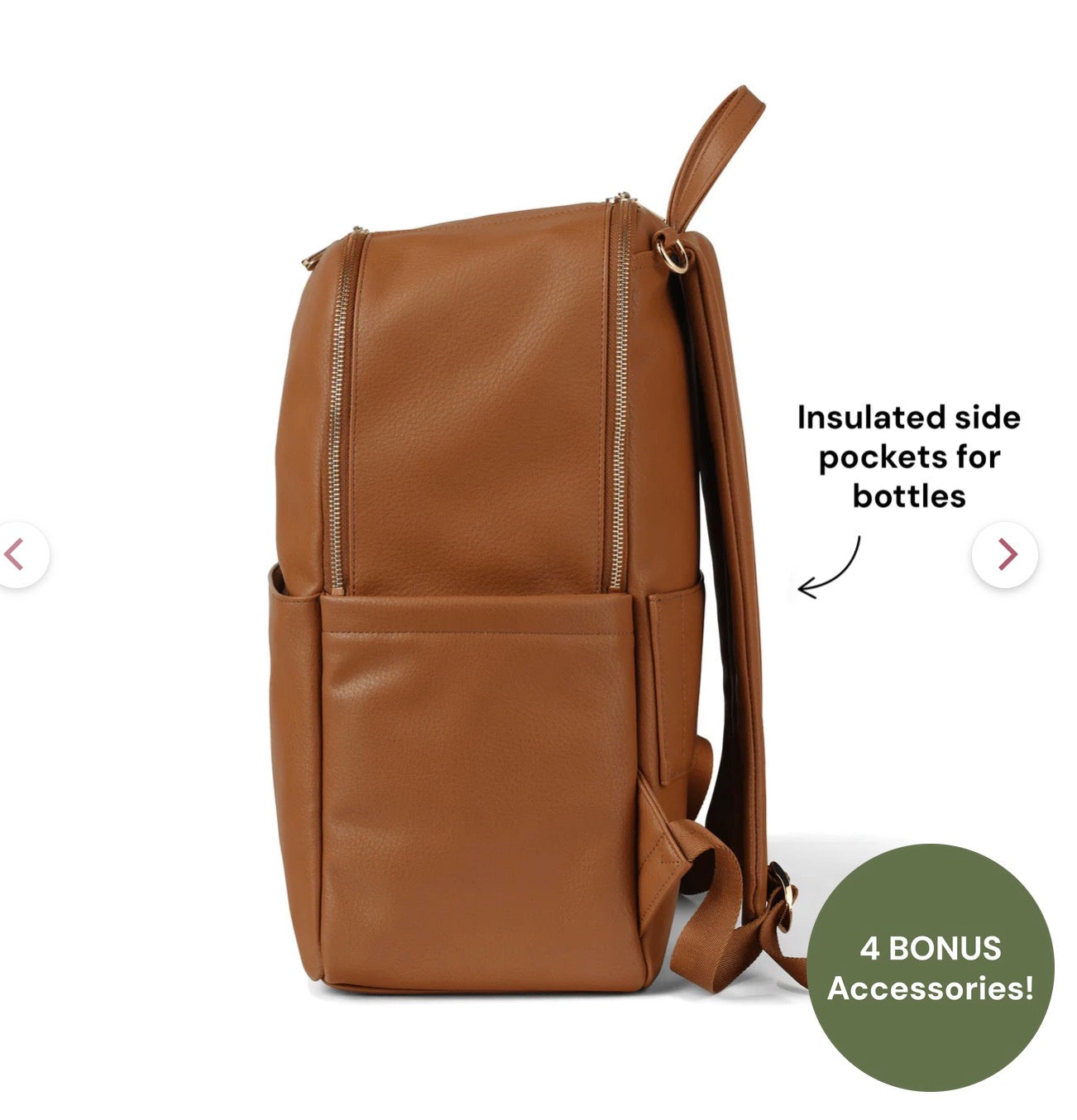 OiOi Multitasker Nappy Backpack Chestnut Vegan Leather