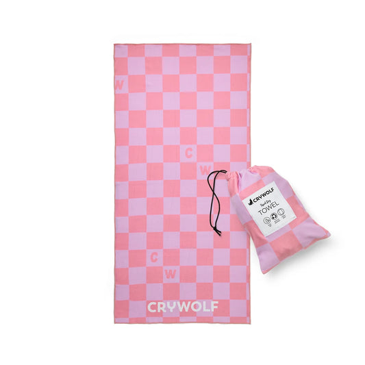 Crywolf Swimwear RAPID DRY TOWEL Flamingo Check
