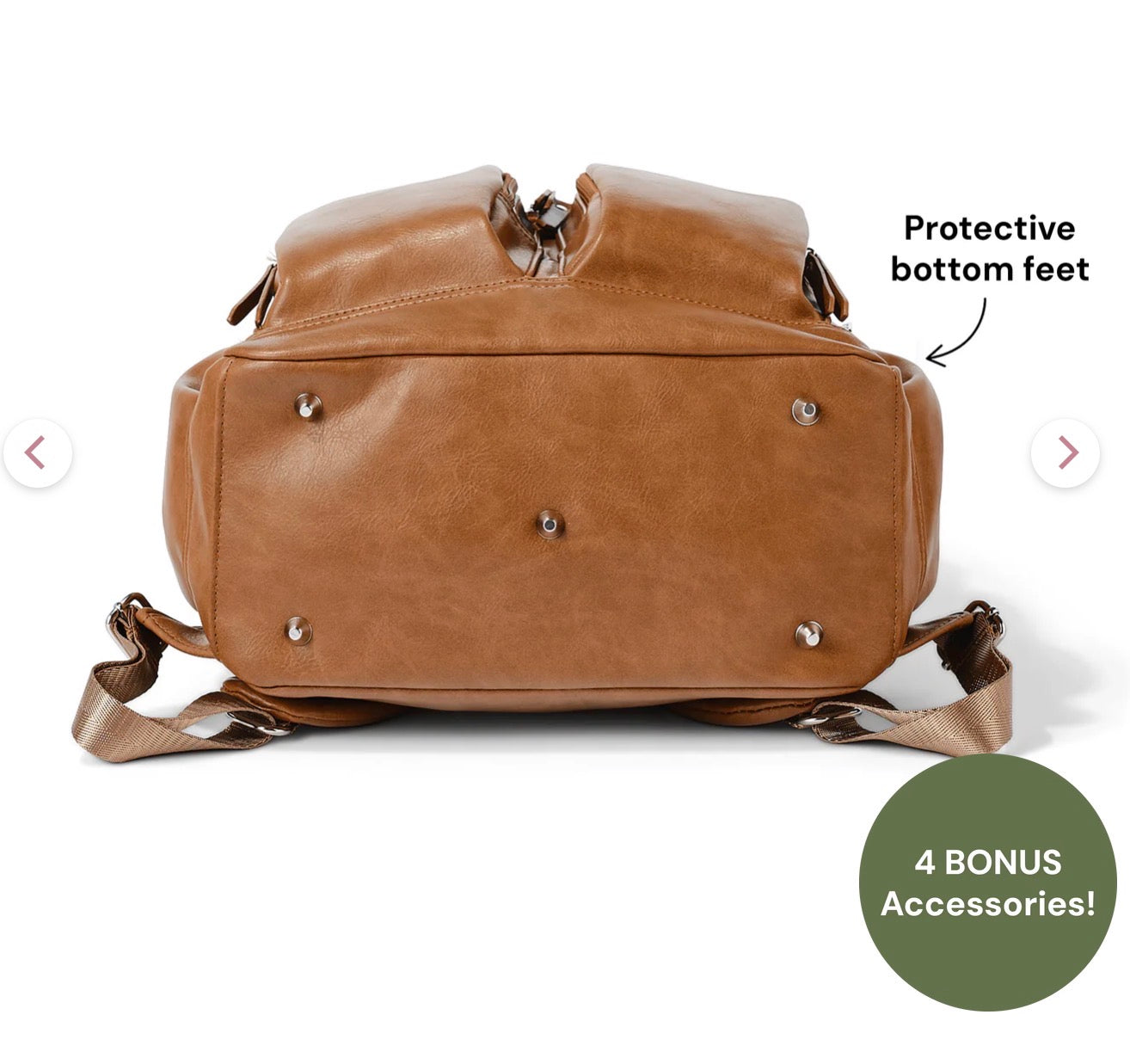 OiOi Signature Nappy Backpack Tan Vegan Leather