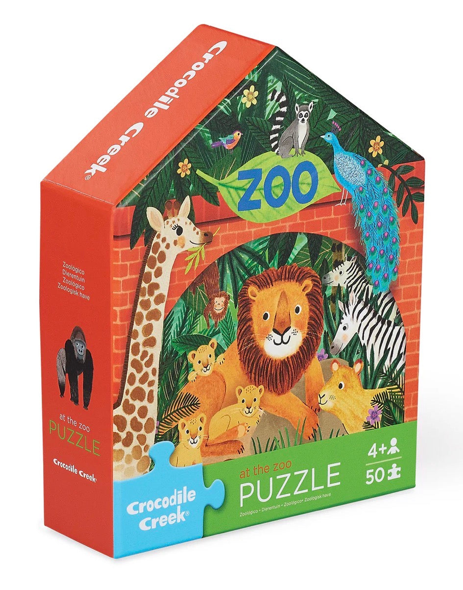 Crocodile Creek Mini Puzzle 50pce - At The Zoo
