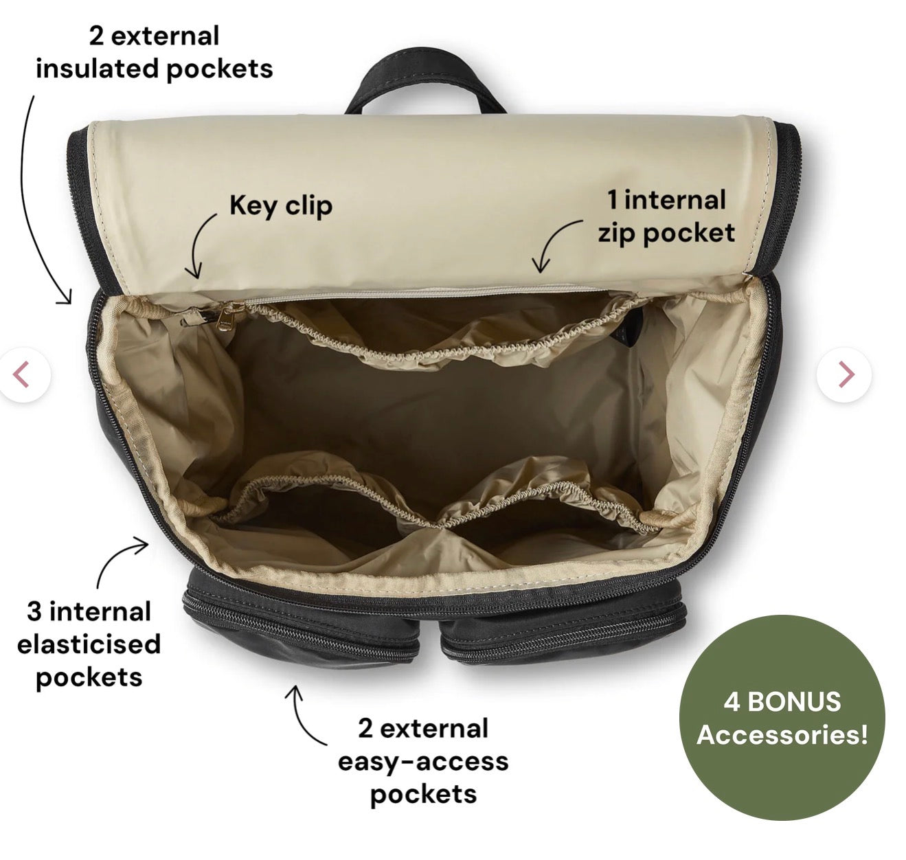 OiOi Signature Nappy Backpack Tan Vegan Leather