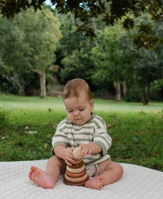 QToys Bouncing Stacking Rings Natural