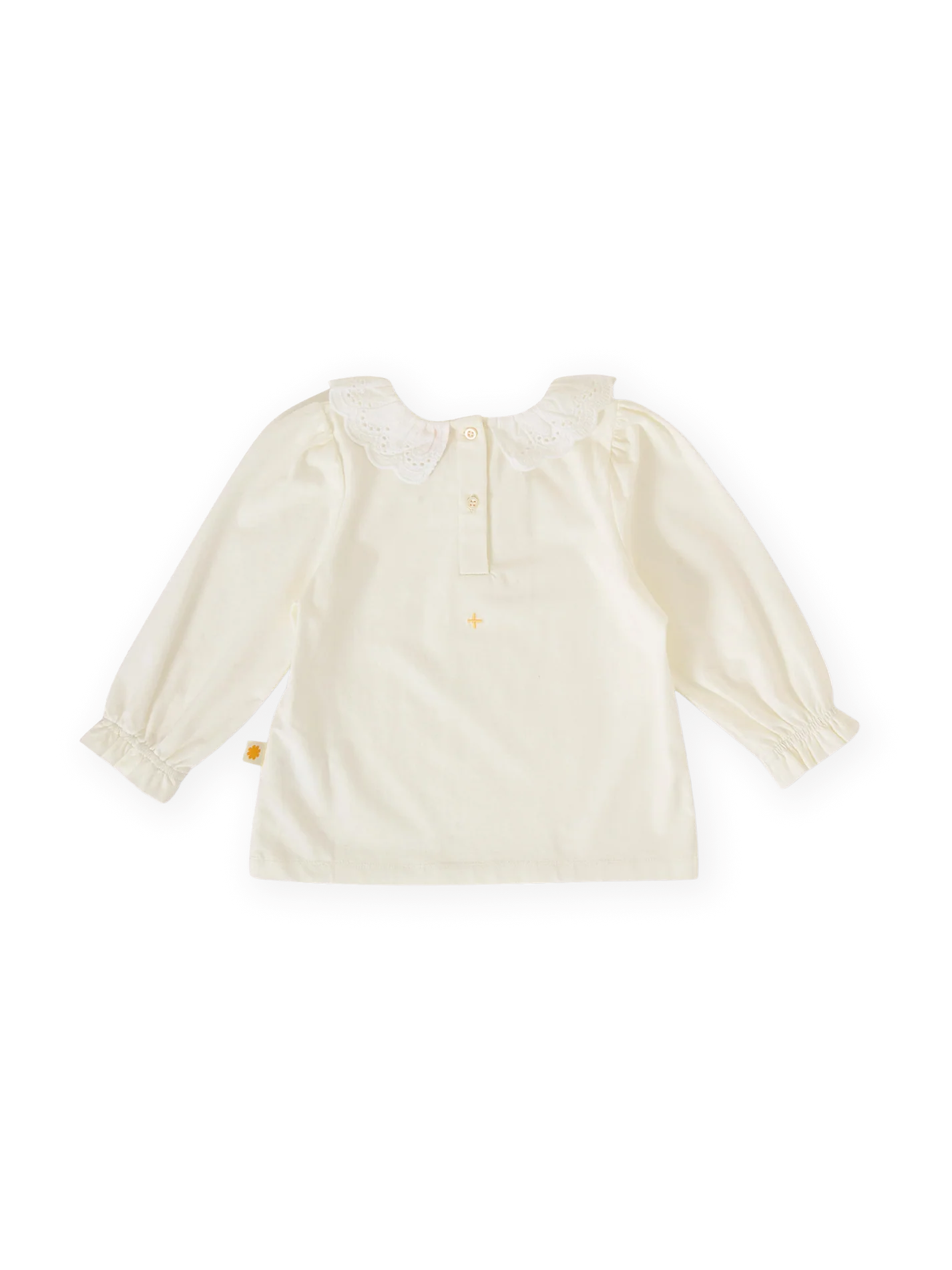 Goldie + Ace Laura Puff Sleeve Collar Long Sleeve White