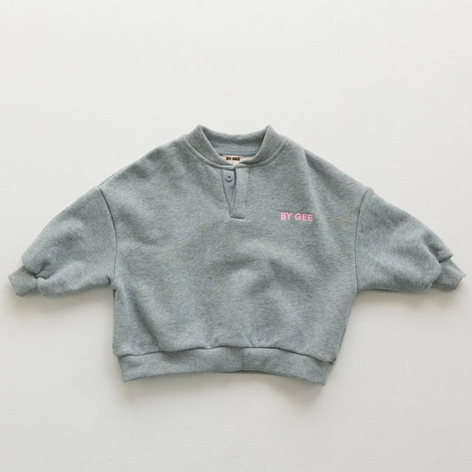 BY GEE Cotton Boxy Sweatshirt - Grey Marle