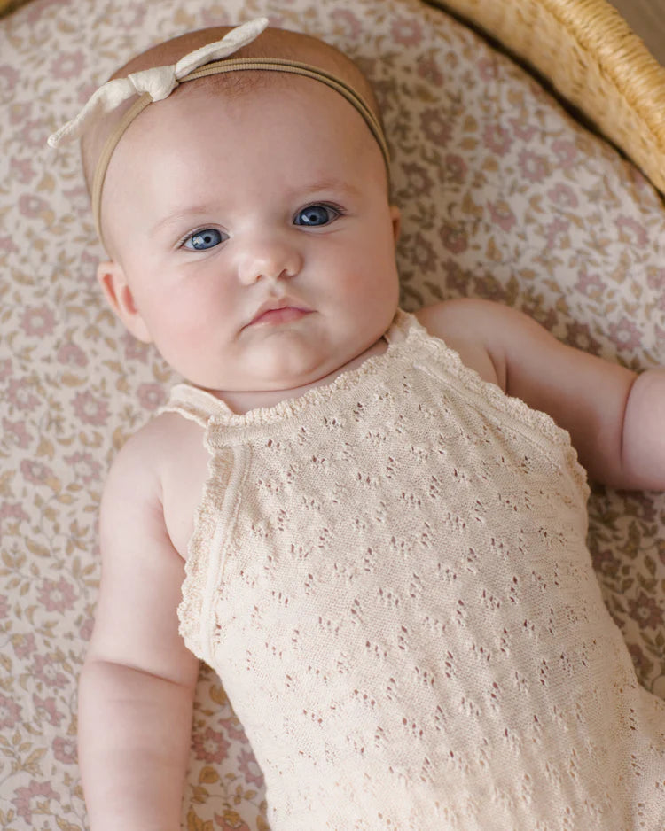Quincy Mae Romper Annie Knit Ecru