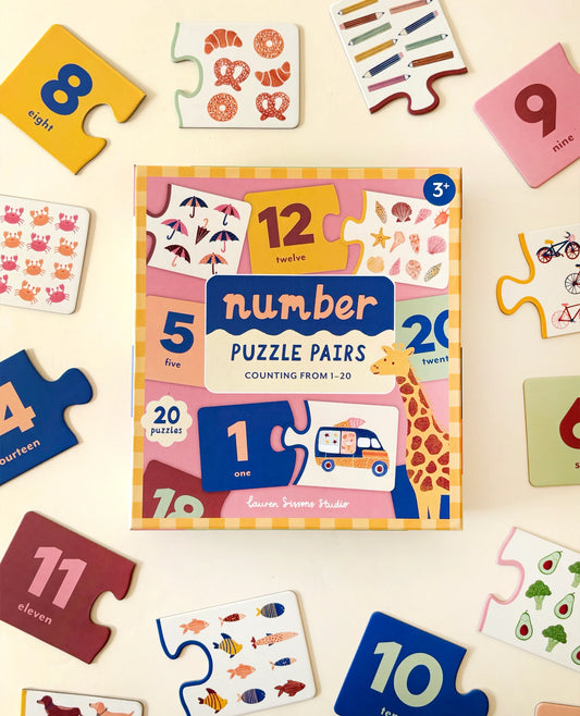 Lauren Sisson Studio - Number Puzzle Pairs Counting 1-20