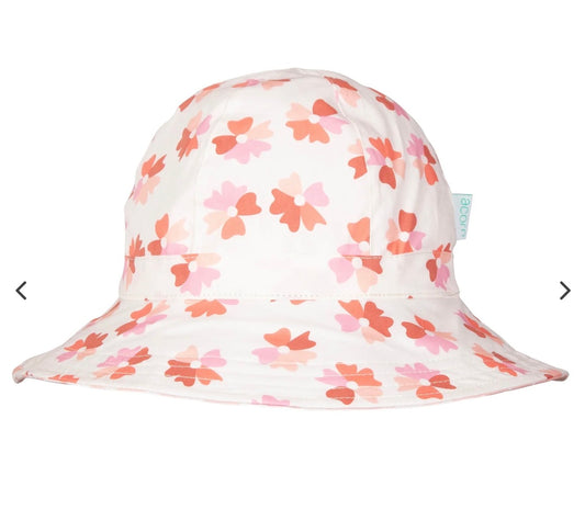 Acorn Kids Sunhats Coral Bloom Reversible Wide Brim Sunhat
