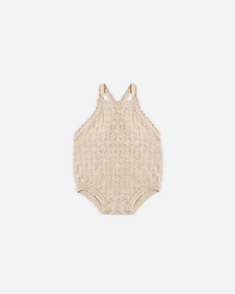 Quincy Mae Romper Annie Knit Ecru