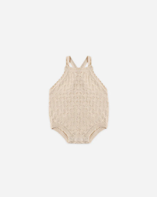 Quincy Mae Romper Annie Knit Ecru