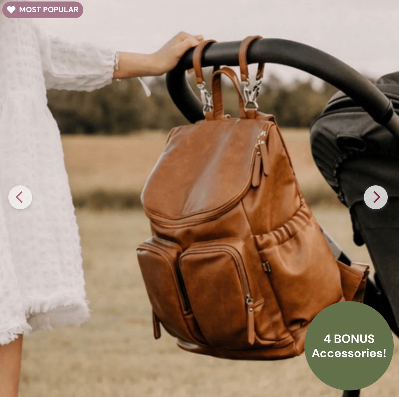 OiOi Signature Nappy Backpack Tan Vegan Leather