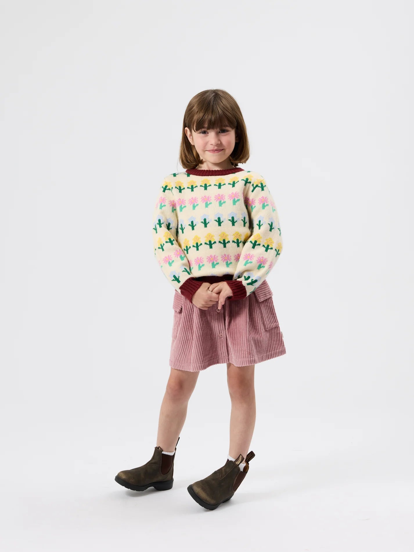 Goldie + Ace Corduroy Pocket Skirt Dusty Pink