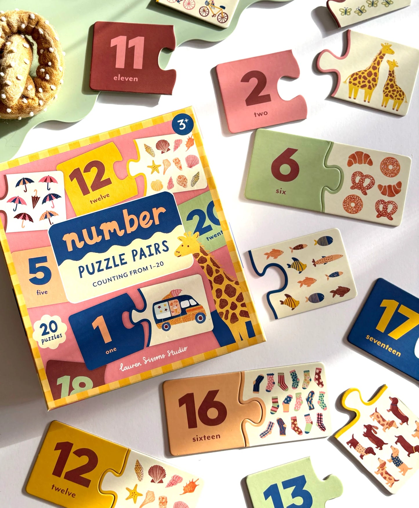 Lauren Sisson Studio - Number Puzzle Pairs Counting 1-20