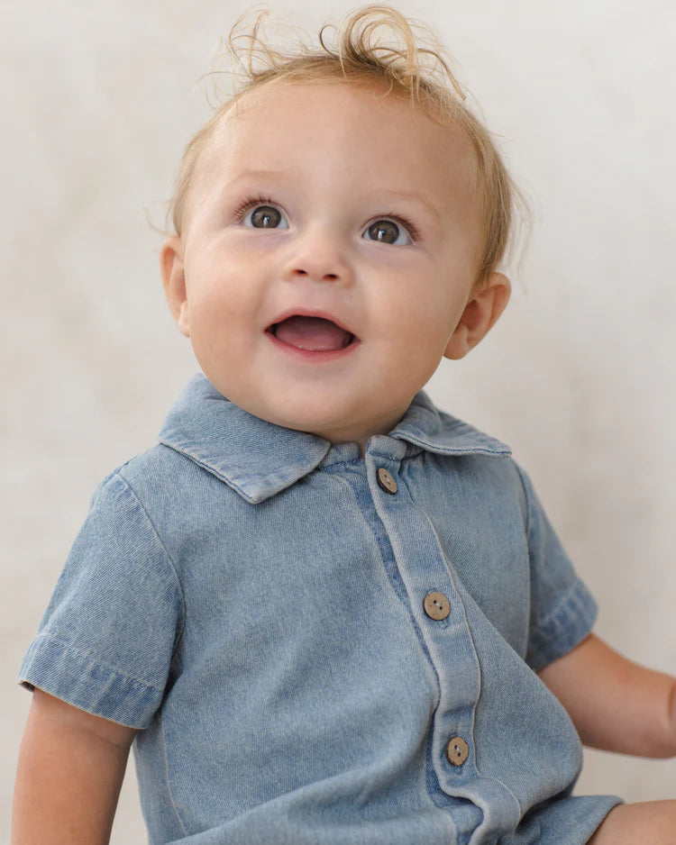 Quincy Mae Romper Matteo Light Denim