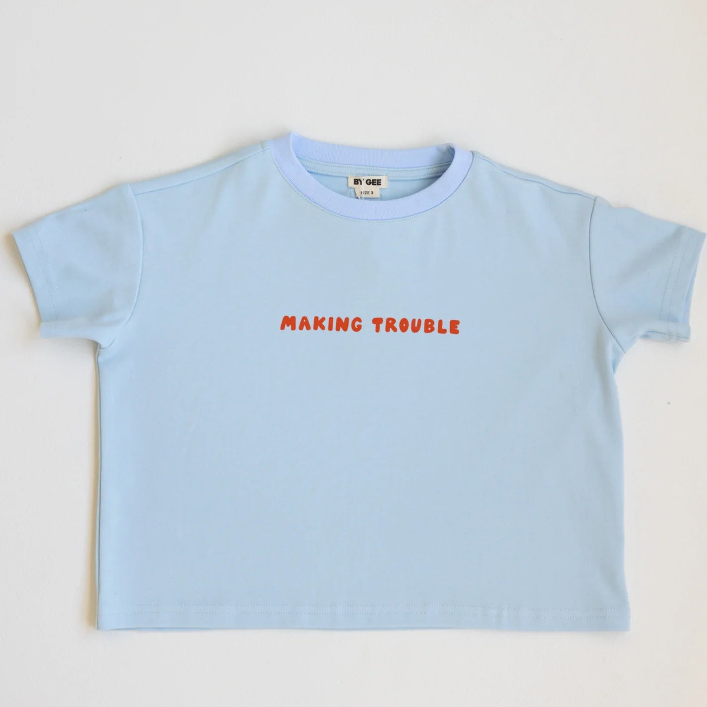 BY GEE Cows Come Home Boxy Tee - Sky Blue