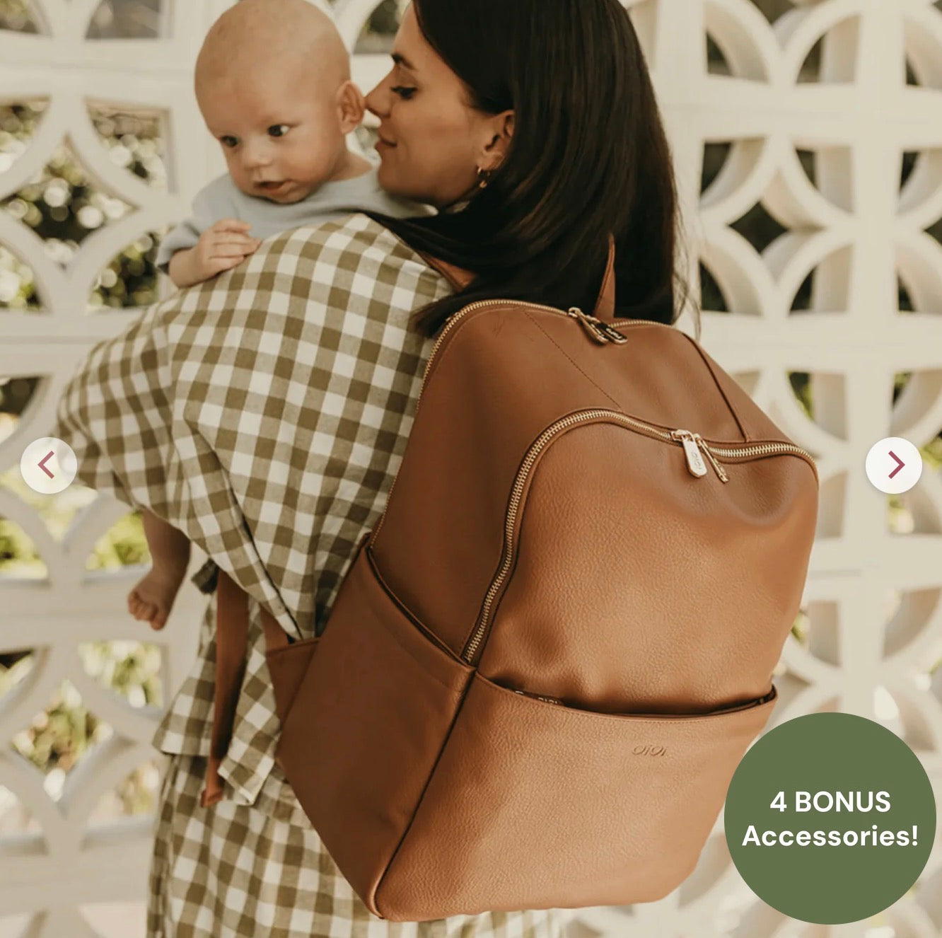 OiOi Multitasker Nappy Backpack Chestnut Vegan Leather