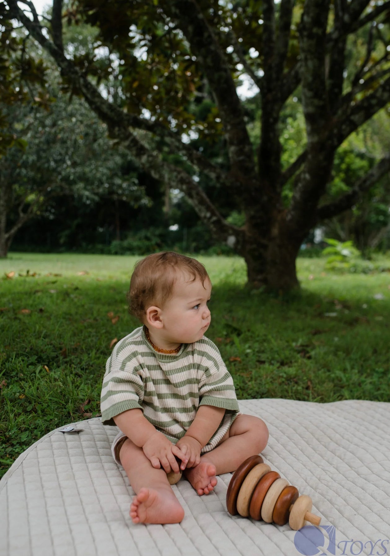 QToys Bouncing Stacking Rings Natural