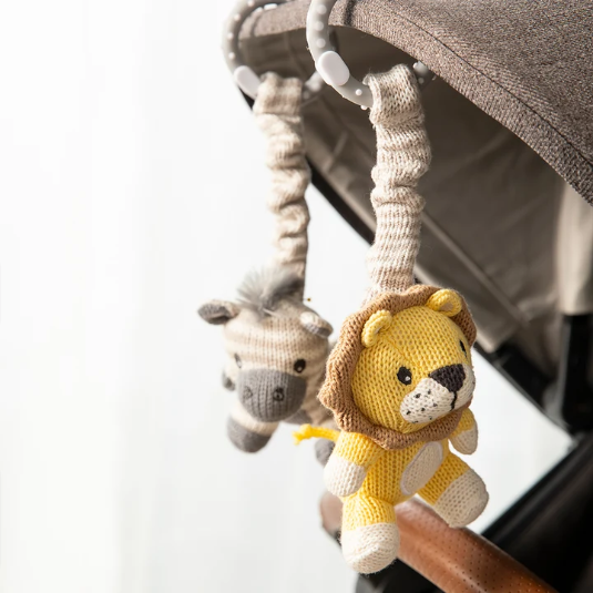 Stroller Toys Cotton Knit | Zebra & Lion