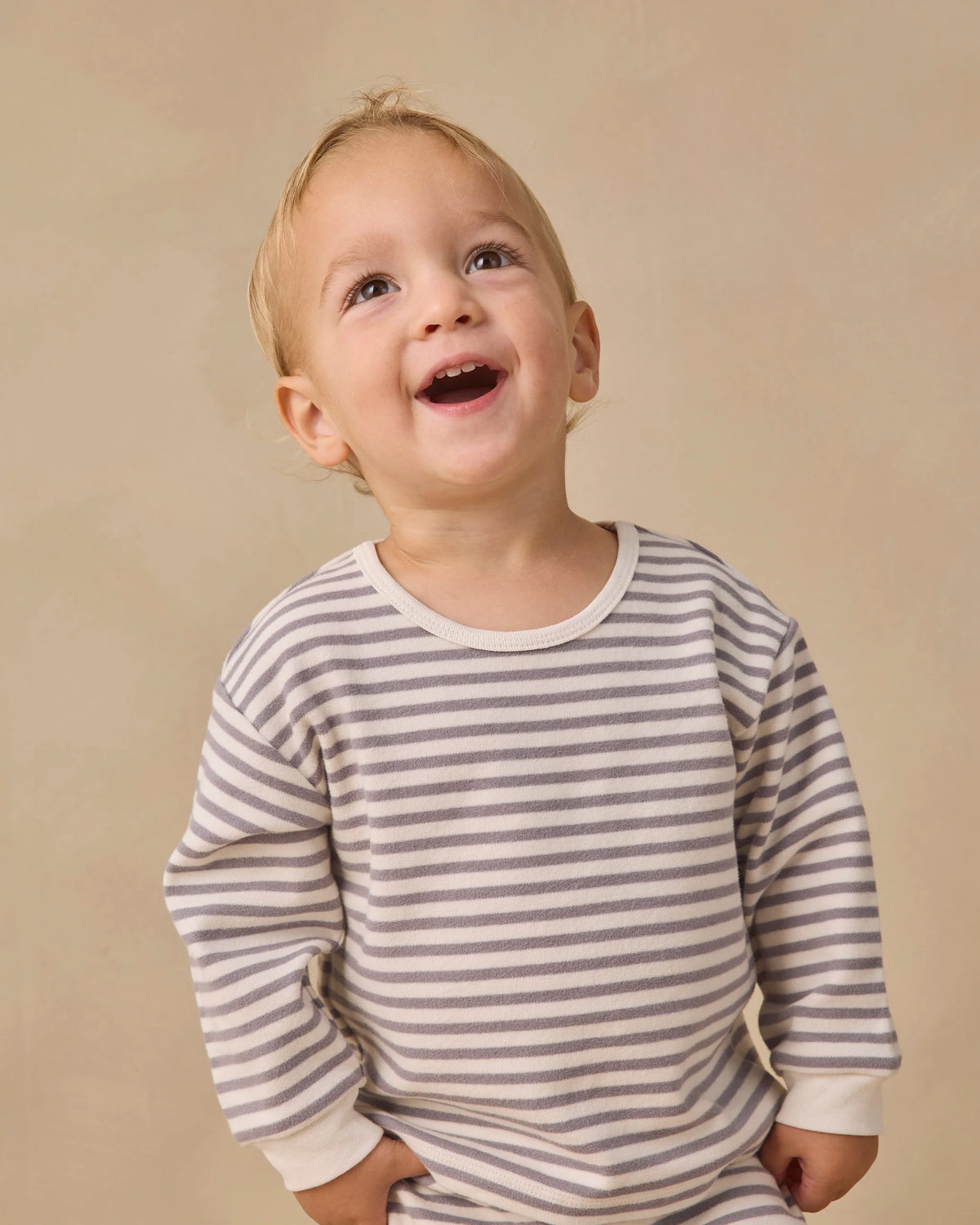 Quincy Mae Cozy Set Slate Stripe