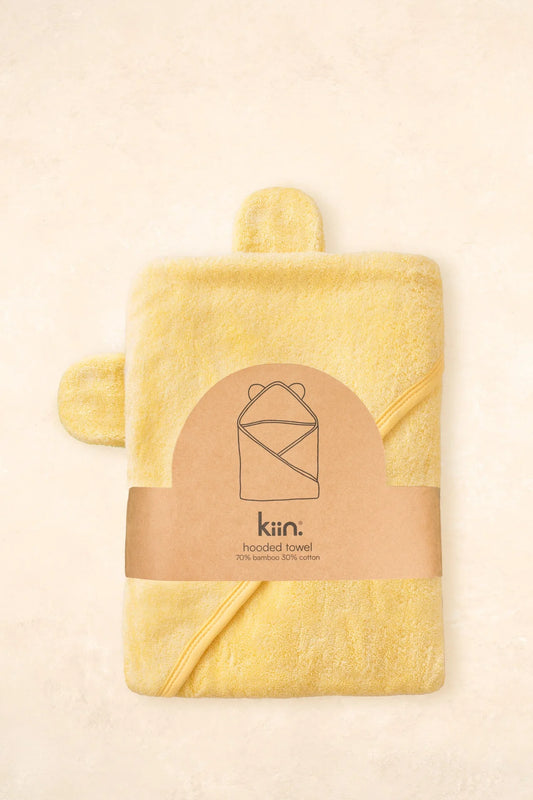 Kiin Hooded Towel. Buttercup
