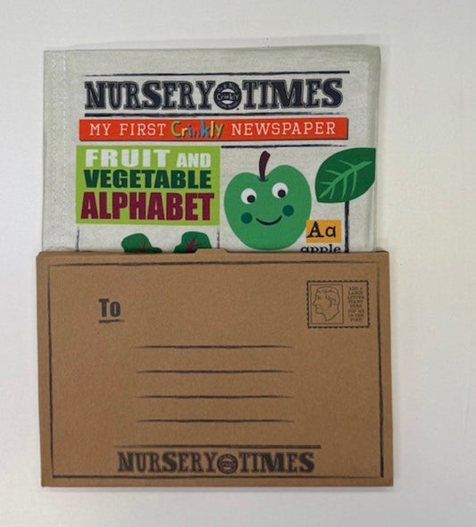 Nursery Times - Jo and Nics Crinkly Cloth Book - Fruit and Vegetables Alphabet