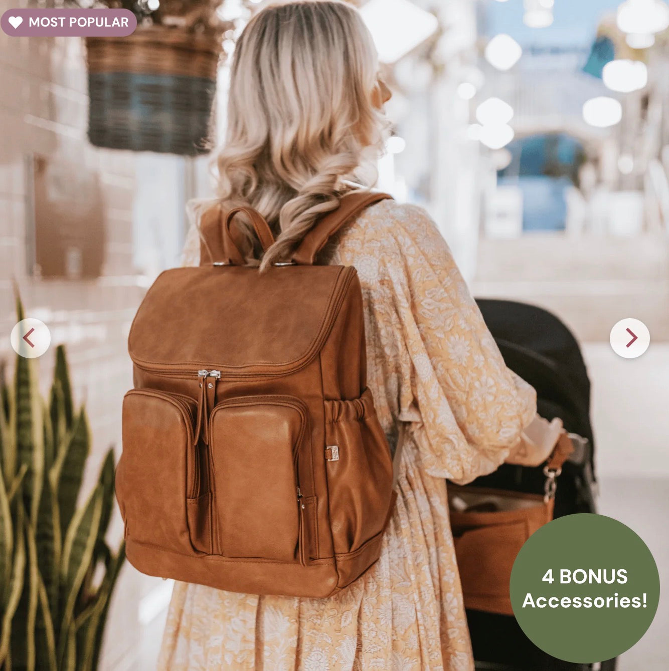 OiOi Signature Nappy Backpack Tan Vegan Leather