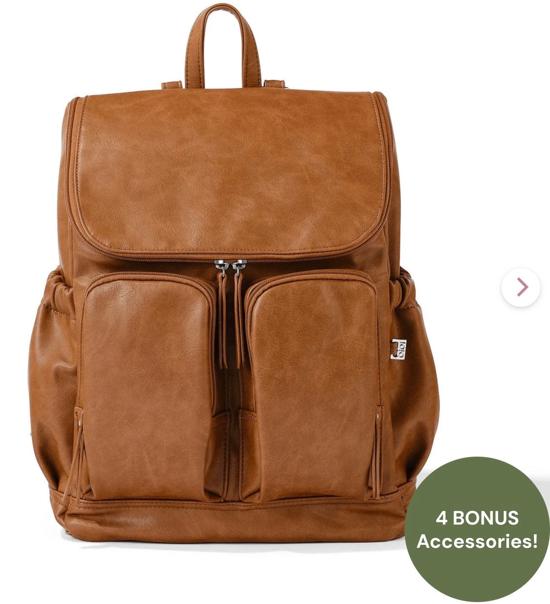 OiOi Signature Nappy Backpack Tan Vegan Leather