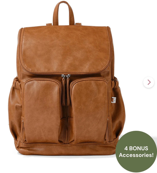 OiOi Signature Nappy Backpack Tan Vegan Leather