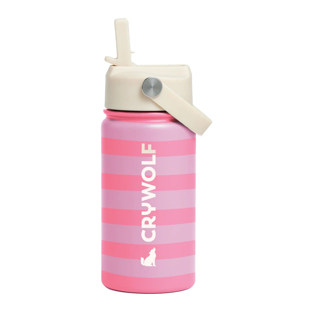 Crywolf Drink Bottle 400ml Flamingo Stripe