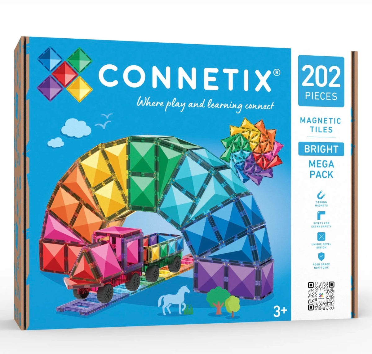 Connetix Magnetic Tiles Bright Mega Pack 202 pc - Stock arriving this week dm Nadene