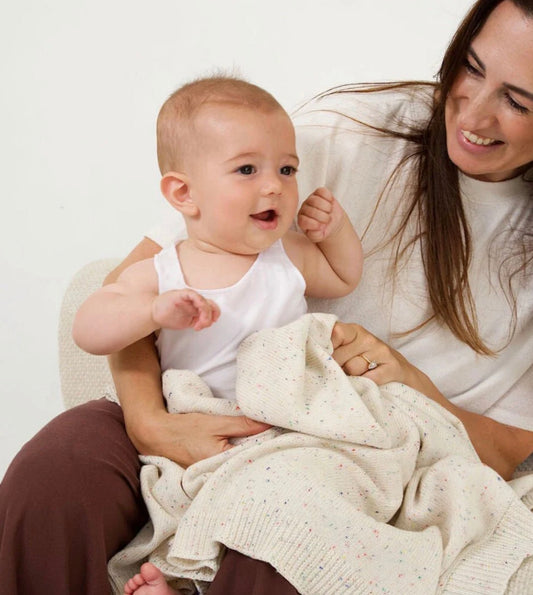 Golden Child Organic Cotton Rainbow Speckled Baby Blanket