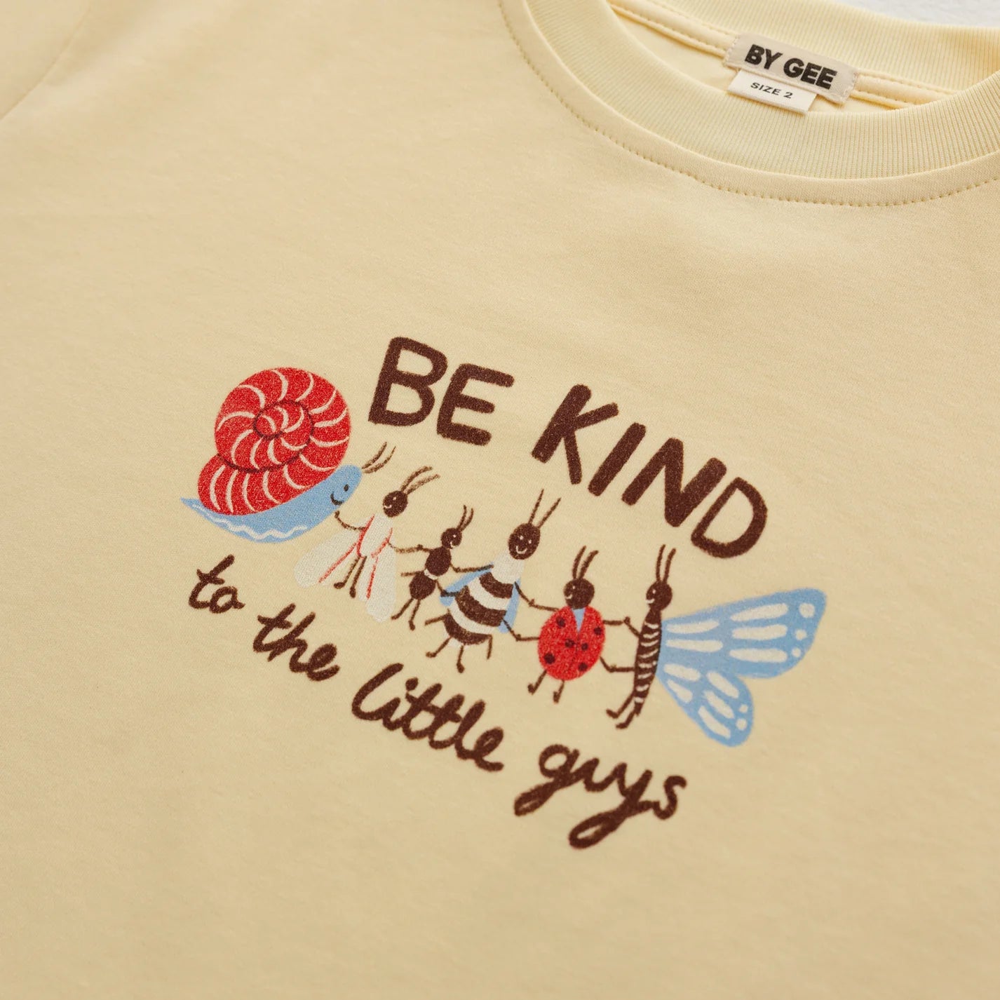 BY GEE Little Guys Oversized Boxy Tee - Be Kind to the Little Guys - Butter