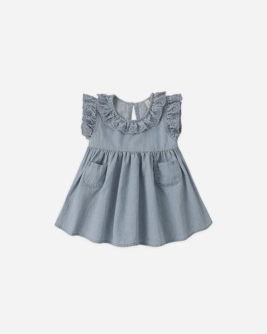 Quincy Mae Dress Sophie Light Denim