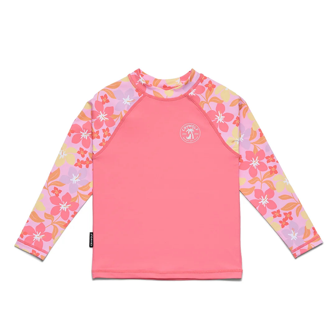 Crywolf Swimwear LONG SLEEVE RASH VEST Hibiscus Daze