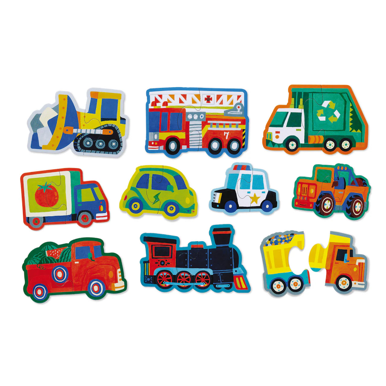 Crocodile Creek Let's Begin 2 Pce Puzzle - Vehicles