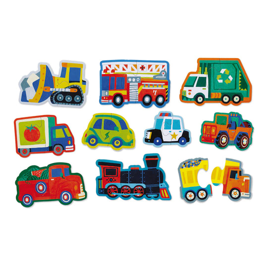 Crocodile Creek Let's Begin 2 Pce Puzzle - Vehicles