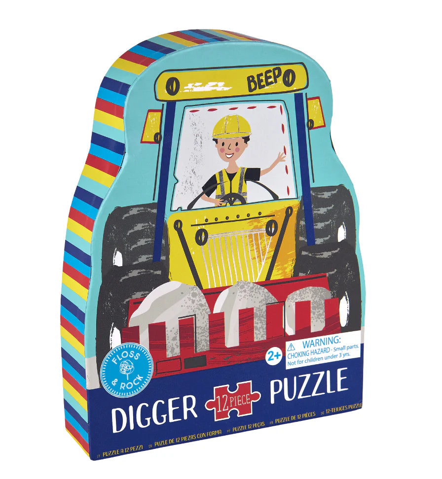 Floss & Rock 12 Pc Shaped Jigsaw Puzzle – Digger