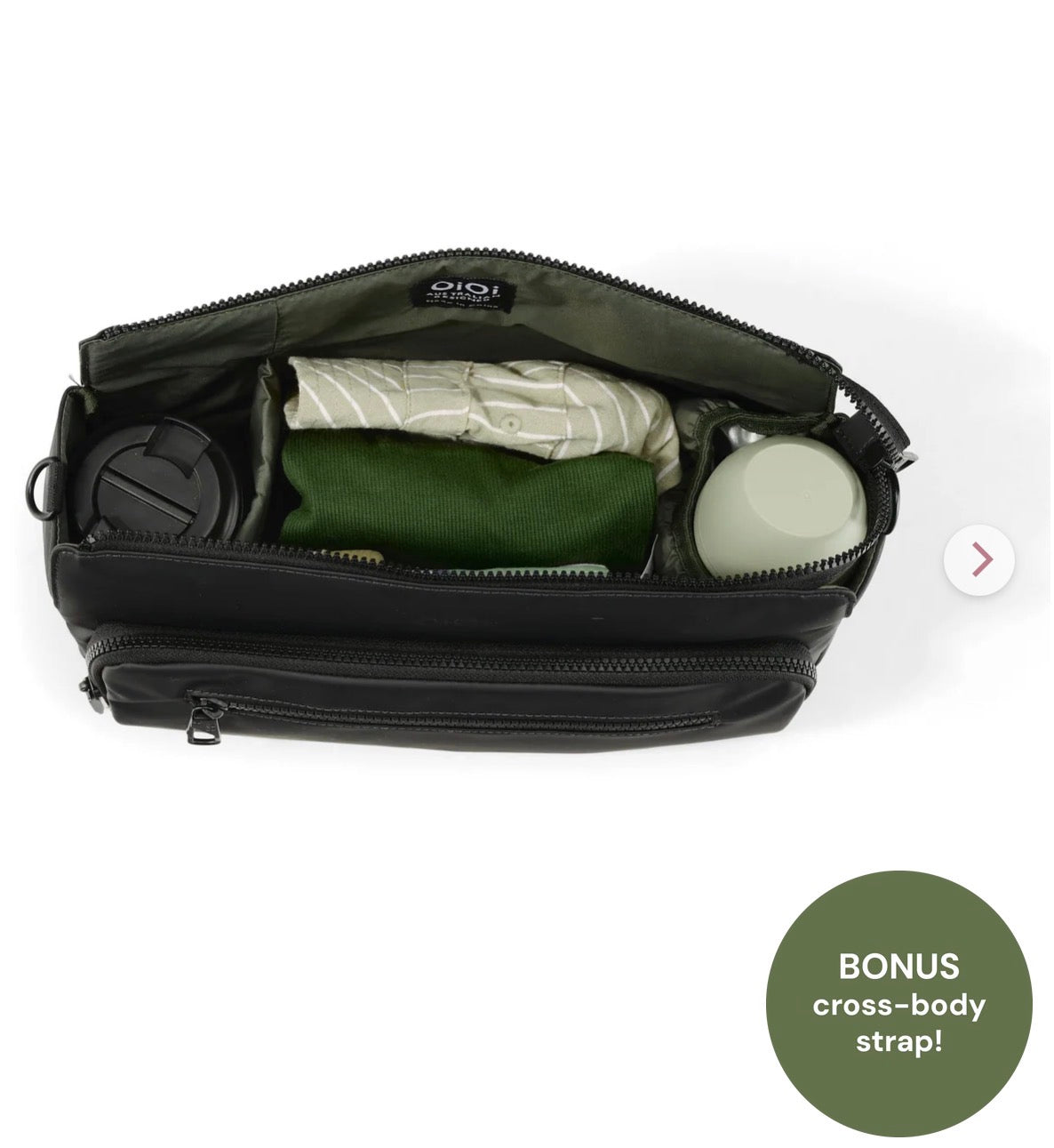 OiOi Multitasker Pram Caddy - Black Weatherproof