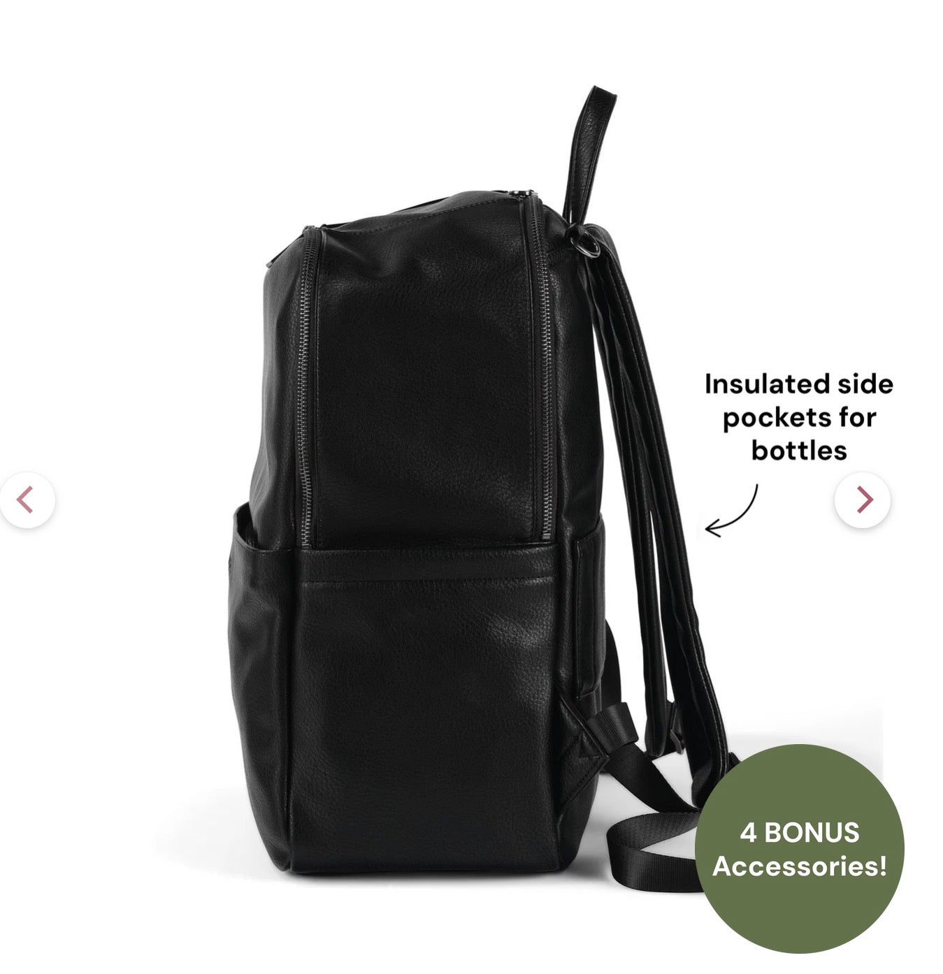 OiOi Multitasker Nappy Backpack Black Vegan Leather
