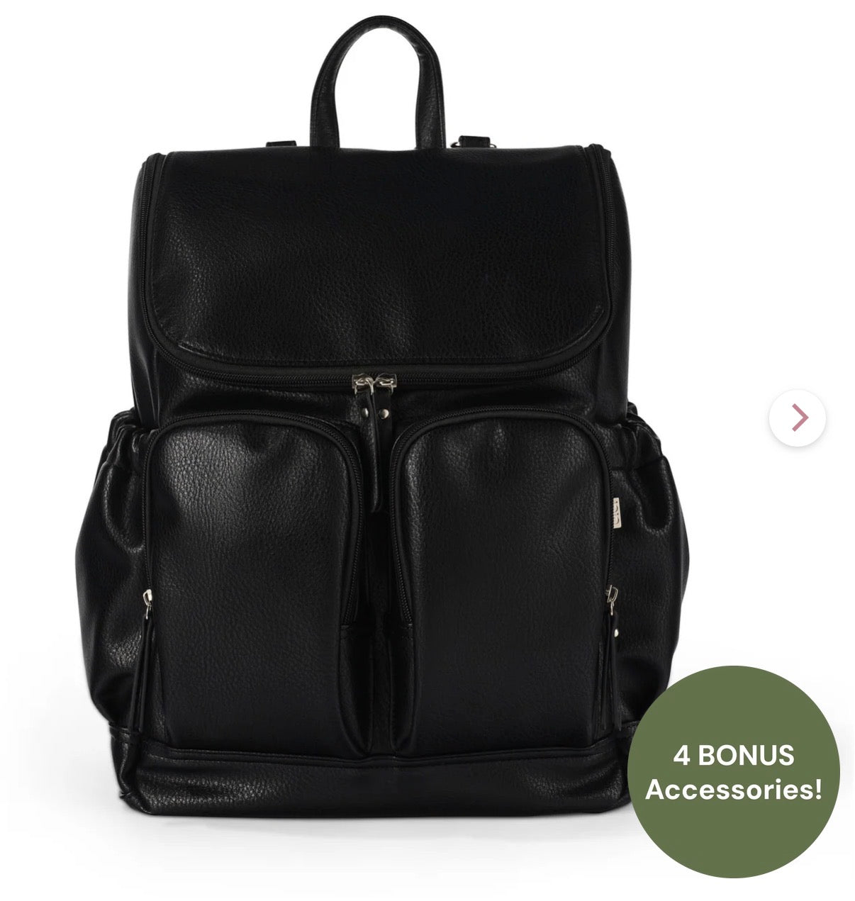 OiOi Signature Nappy Backpack Black Dimple Vegan Leather