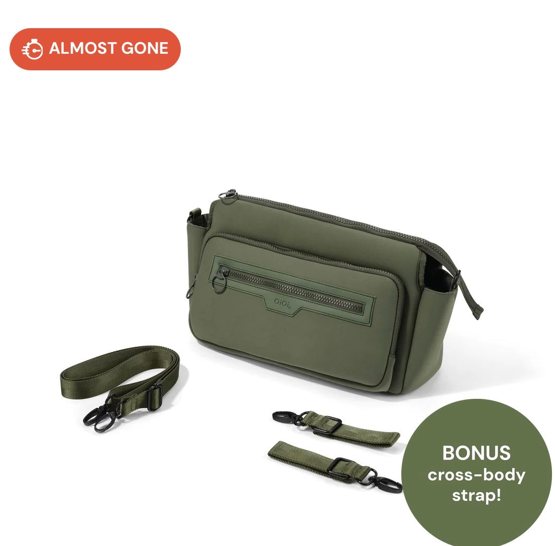 OiOi Multitasker Pram Caddy 2.0 - Sage Neoprene