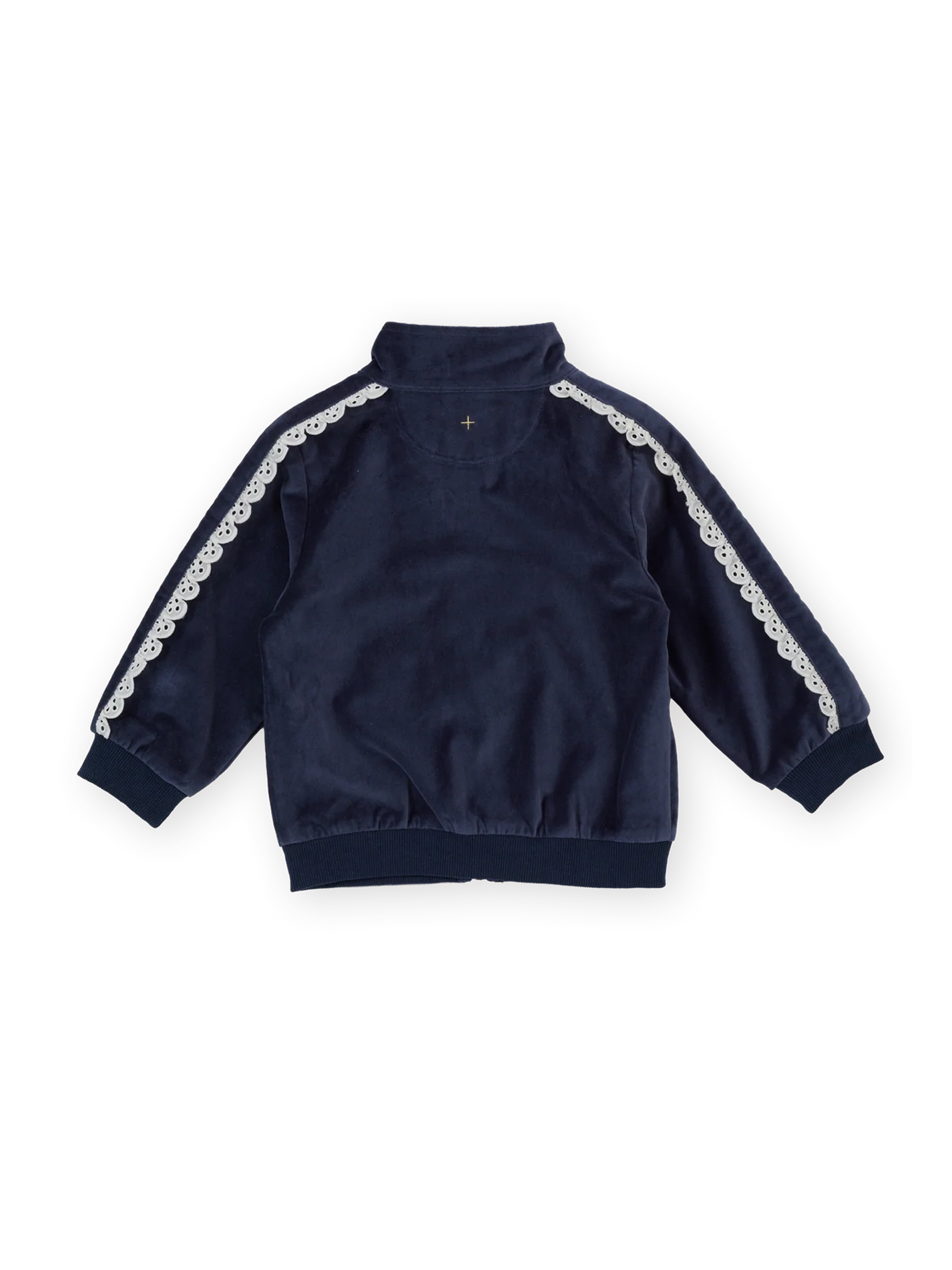 Goldie + Ace Velour Broderie Sweat Jacket Navy