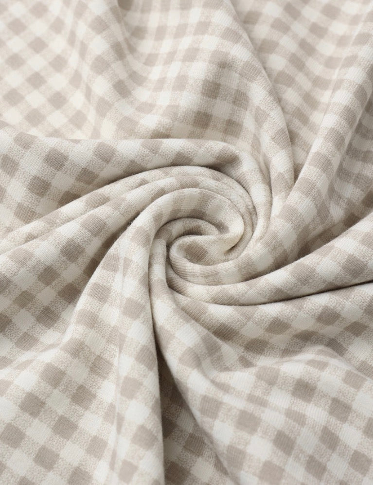 Quincy Mae Swaddle Bamboo Oat Gingham